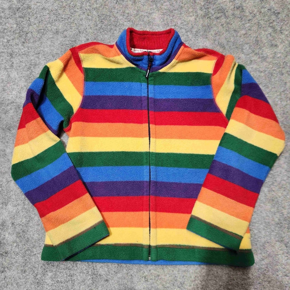 Tommy Hilfiger Youth Fleece Jacket Rainbow Quarter Zip YXL